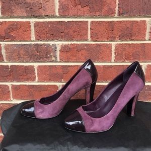 Lauren Ralph Lauren purple suede patent heels